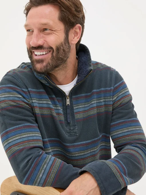 Airlie Blue Stripe Panel Sweatshirt
