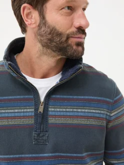 Airlie Blue Stripe Panel Sweatshirt
