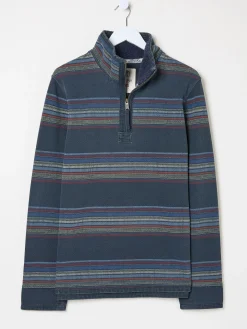 Airlie Blue Stripe Panel Sweatshirt