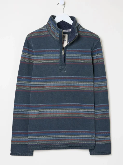 Airlie Blue Stripe Panel Sweatshirt