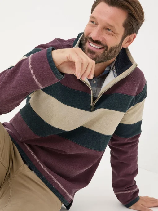 Airlie Dark Red Panel Sweatshirt