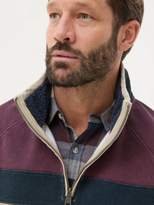 Airlie Dark Red Panel Sweatshirt