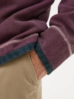 Airlie Dark Red Panel Sweatshirt