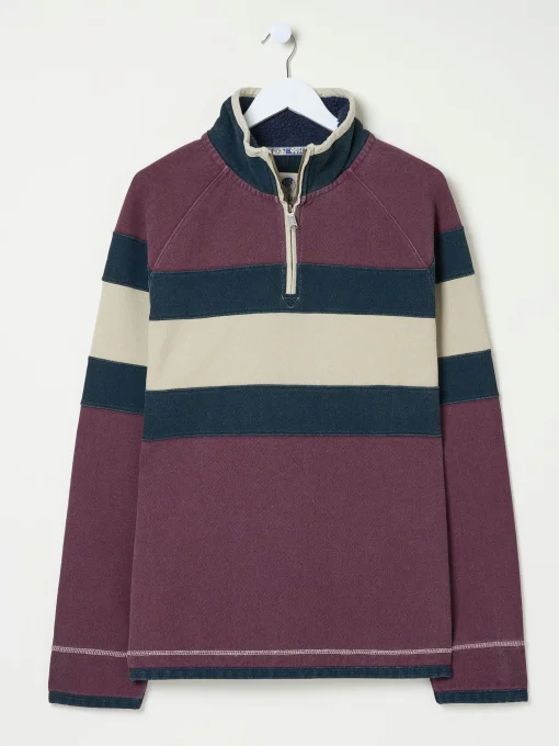 Airlie Dark Red Panel Sweatshirt
