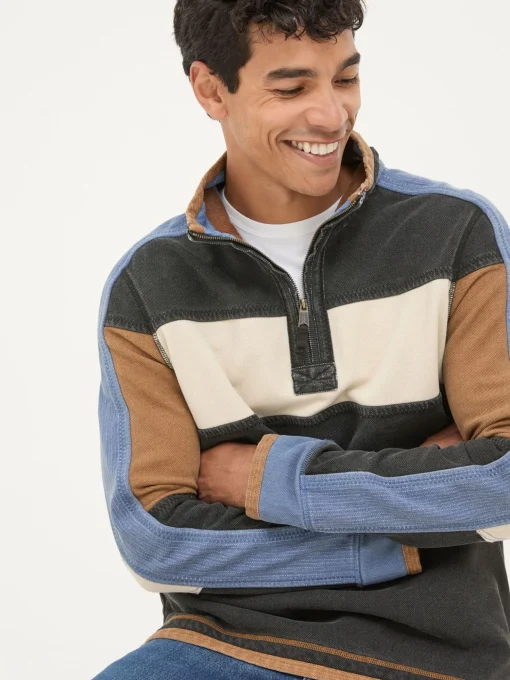 Airlie Washed Black Panel Sweatshirt