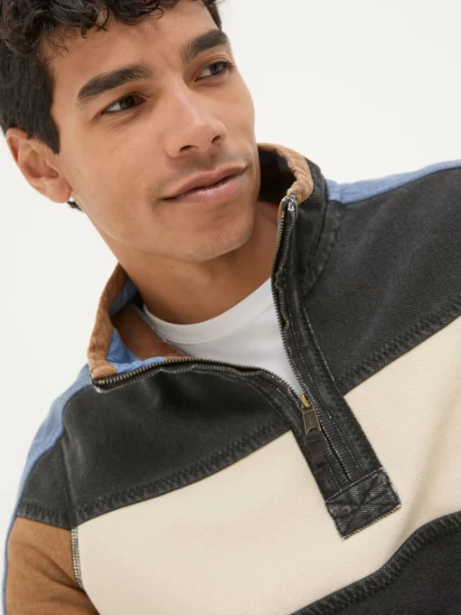Airlie Washed Black Panel Sweatshirt