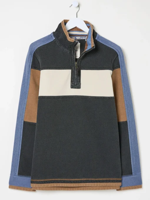 Airlie Washed Black Panel Sweatshirt