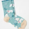 Aqua Blue Polar Bear Socks 1 Pack