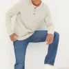 Arundel Ecru White Textured Henley T-Shirt