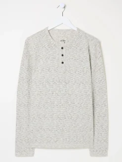 Arundel Ecru White Textured Henley T-Shirt