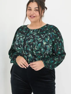 Black Charlee Leaves Top