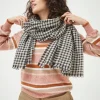 Black Gingham Check Scarf