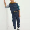 Blue Colourblock Joggers