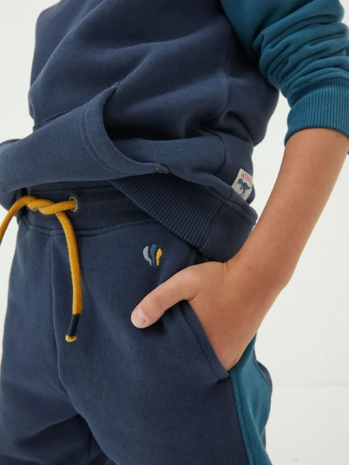 Blue Colourblock Joggers