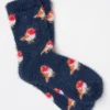 Blue Cosy Robin Socks