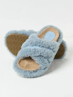 Borg Blue Crossover Slippers