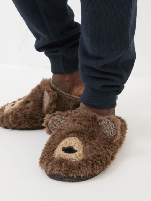 Brown Grizzly Bear Slippers
