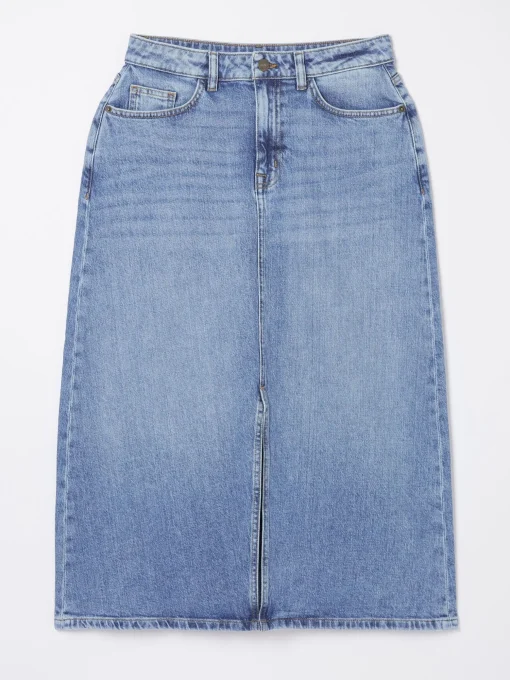Carla Blue Denim Midi Skirt