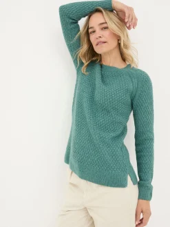 Ella Turquoise Blue Textured Jumper