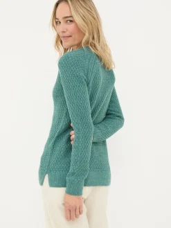 Ella Turquoise Blue Textured Jumper