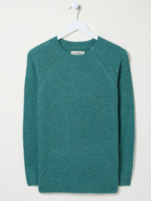 Ella Turquoise Blue Textured Jumper