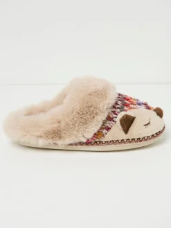 Flora Multi Knitted Fox Fur Slippers