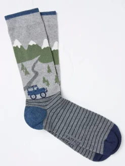 Grey Off Roader Scene Men's Socks 1 Pack