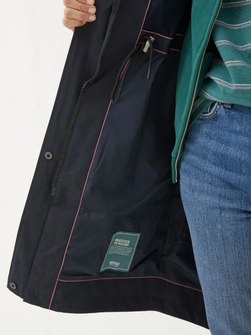 Juno Navy Waterproof Long Coat