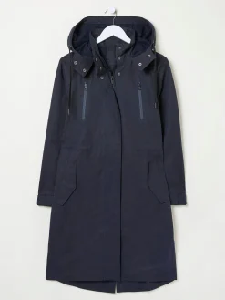 Juno Navy Waterproof Long Coat