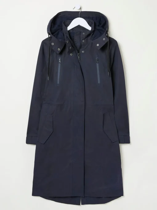 Juno Navy Waterproof Long Coat