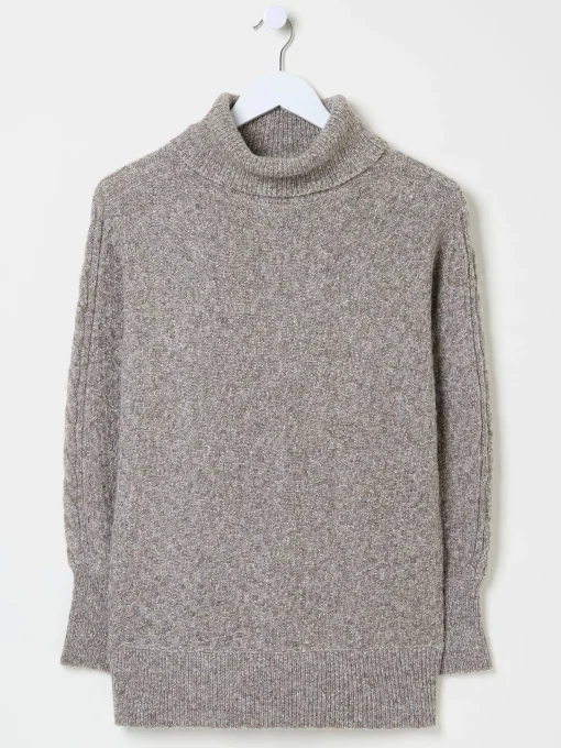 Light Brown Amara Roll Neck Knitted Jumper