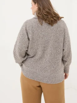 Light Brown Amara Roll Neck Knitted Jumper