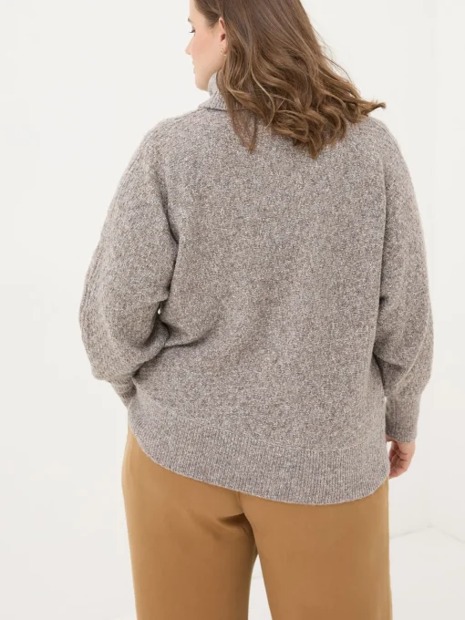 Light Brown Amara Roll Neck Knitted Jumper