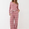 Lola Pink Check 100% Cotton Pyjama Bottoms