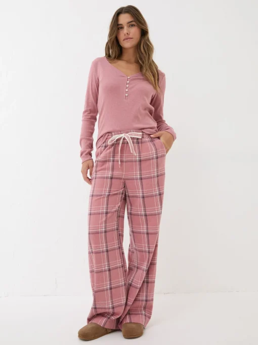 Lola Pink Check 100% Cotton Pyjama Bottoms