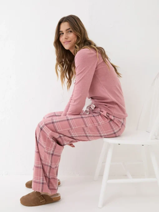 Lola Pink Check 100% Cotton Pyjama Bottoms