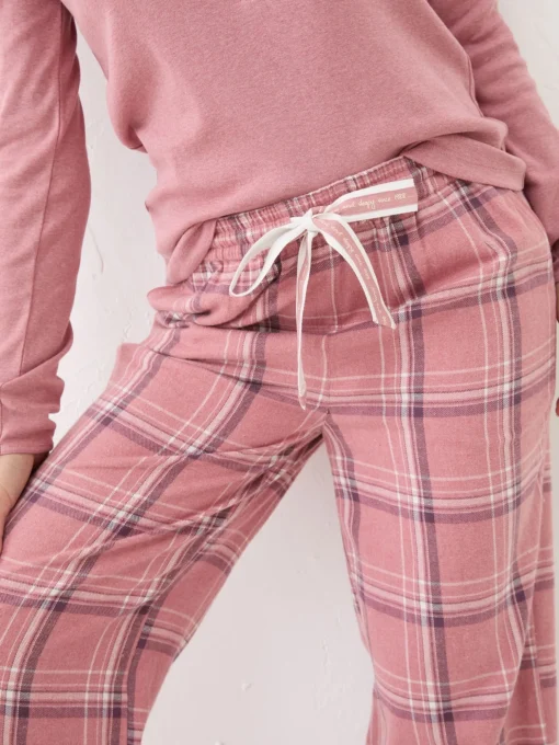 Lola Pink Check 100% Cotton Pyjama Bottoms