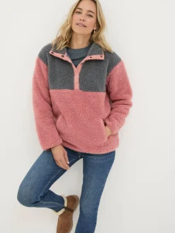 Multi Colourblock Half Neck Fleece