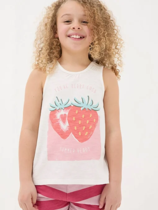 Natural Strawberry Jersey Vest Top