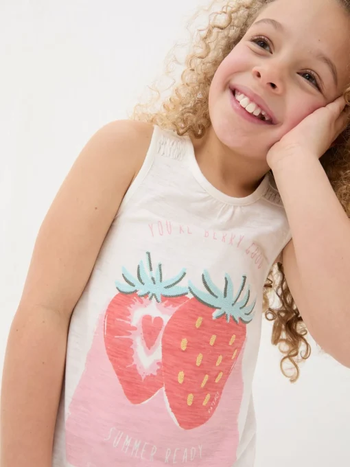 Natural Strawberry Jersey Vest Top