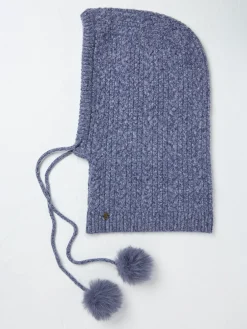 Navy Cable Knit Hood Hat
