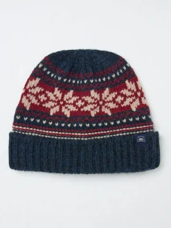 Navy Fairisle Pattern Beanie