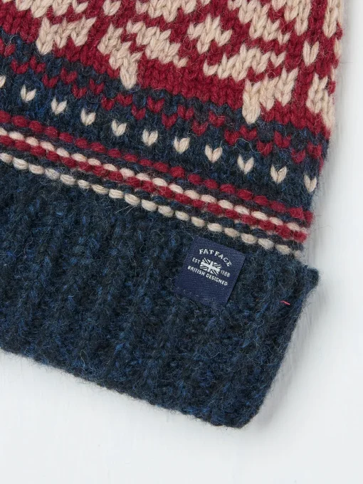 Navy Fairisle Pattern Beanie