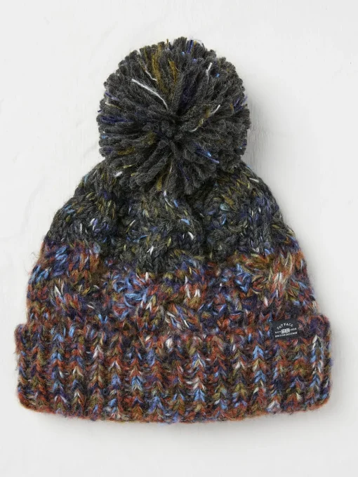 Navy Twist Colourblock Beanie