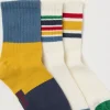 3 Pack Stripe Sock White/Blue Stripe Sport Socks 3 Pack
