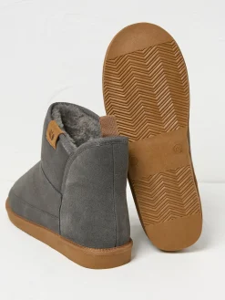 Rafe Charcoal Grey Suede Slipper Boots