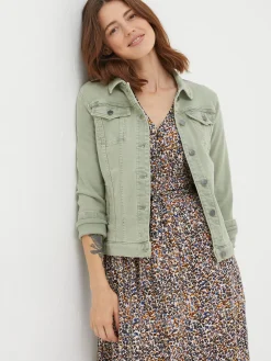 Tasha Light Green Denim Jacket