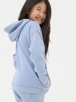 Textured Stripe Blue Popover Hoodie