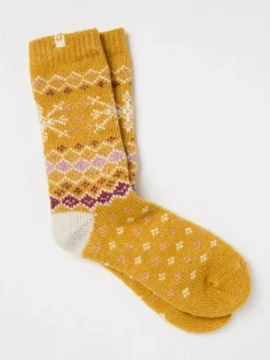 Yellow Fairisle Pattern Supersoft Socks