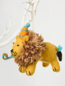 Yellow Leo Lion Print Felt Decoration